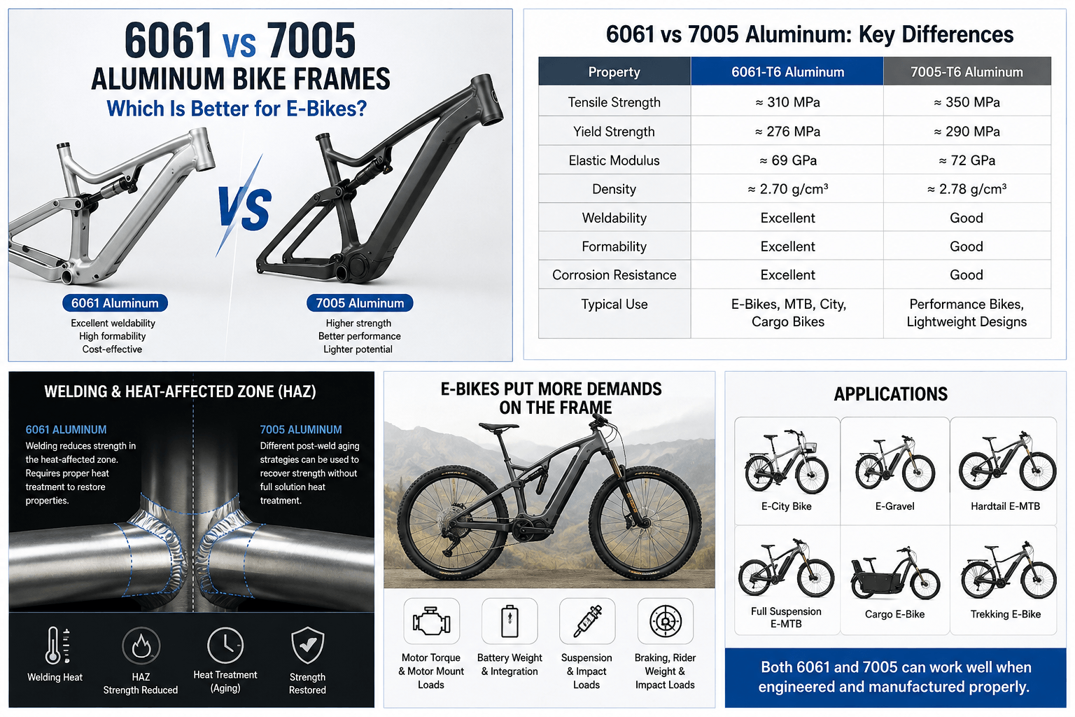 6061 vs 7005 Aluminum Bike Frames: Which Is Better for E-Bikes?
